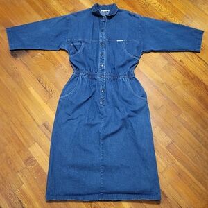 Ideas | 80s Vintage Denim Midi Dress
